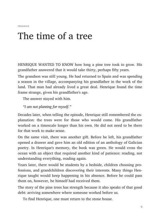 A page from the sample book, chapter “The time of a tree”