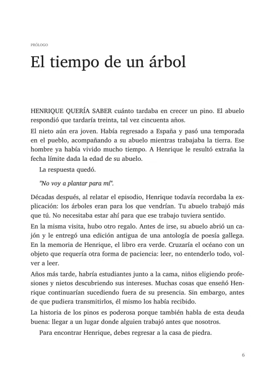Página del libro de ejemplo, capítulo «El tiempo de un árbol»